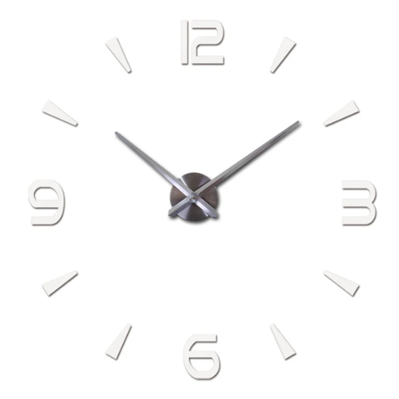 Белый Новые настенные часы reloj de pared кварцевые часы для гостиной большие декоративные часы Современные horloge murale натюрморт наклейки - Цвет: Белый