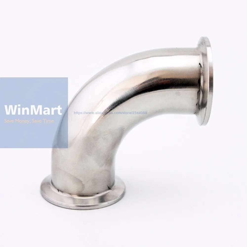76 мм 3 дюйма Труба O/D 304 нержавеющая сталь санитарный три зажима 91 Feerule OD 90 градусов