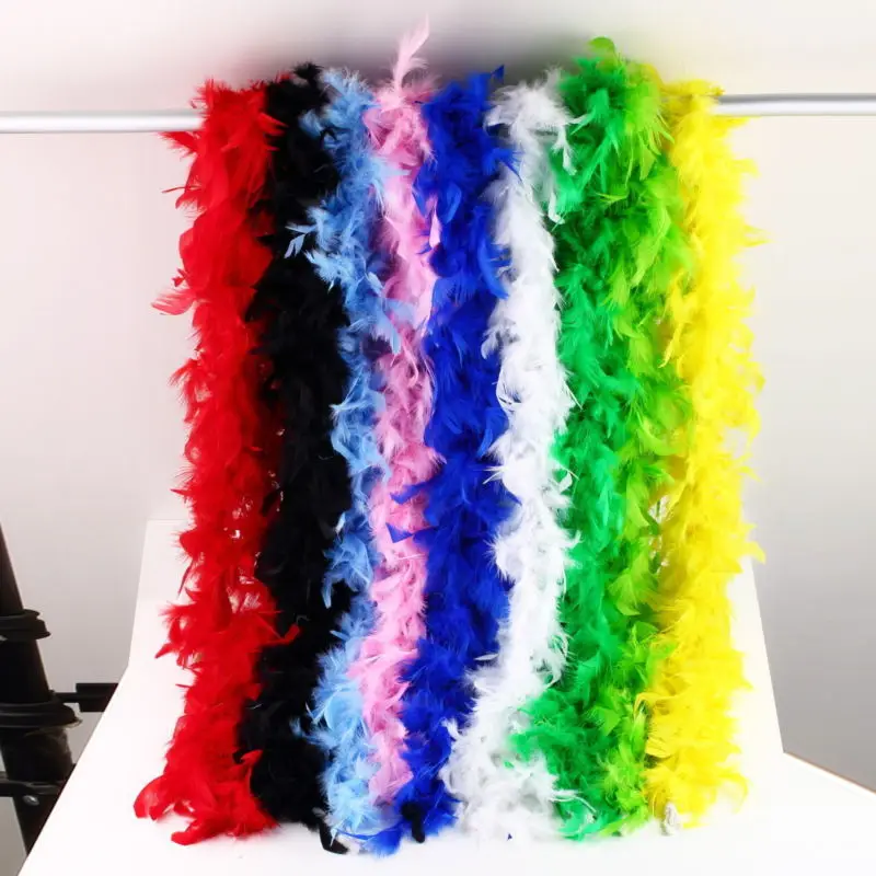 20pcs 2M Fluffy Feather Boa Strip Fancy Dress Party Wedding Decoration Xmas Gift Free shipping |