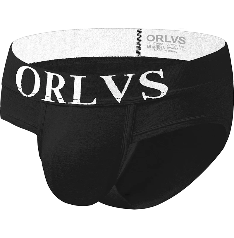 Мужское хлопковое нижнее белье ORLVS желтые трусы слипы бикини сексуальное для