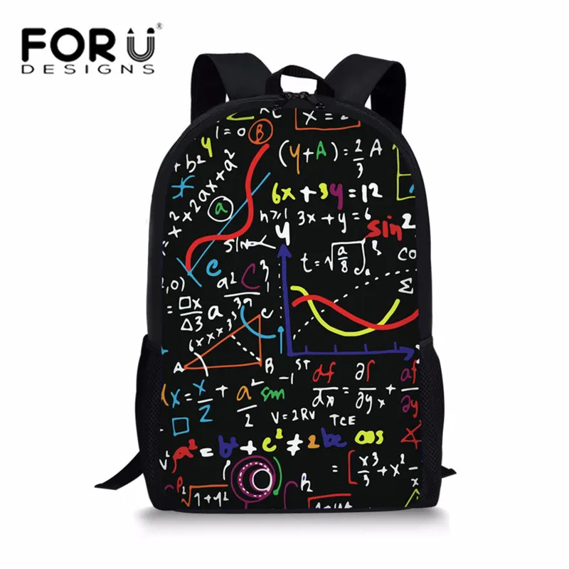 Foruigs рюкзак для начальной школы большой школьный с математическим принтом
