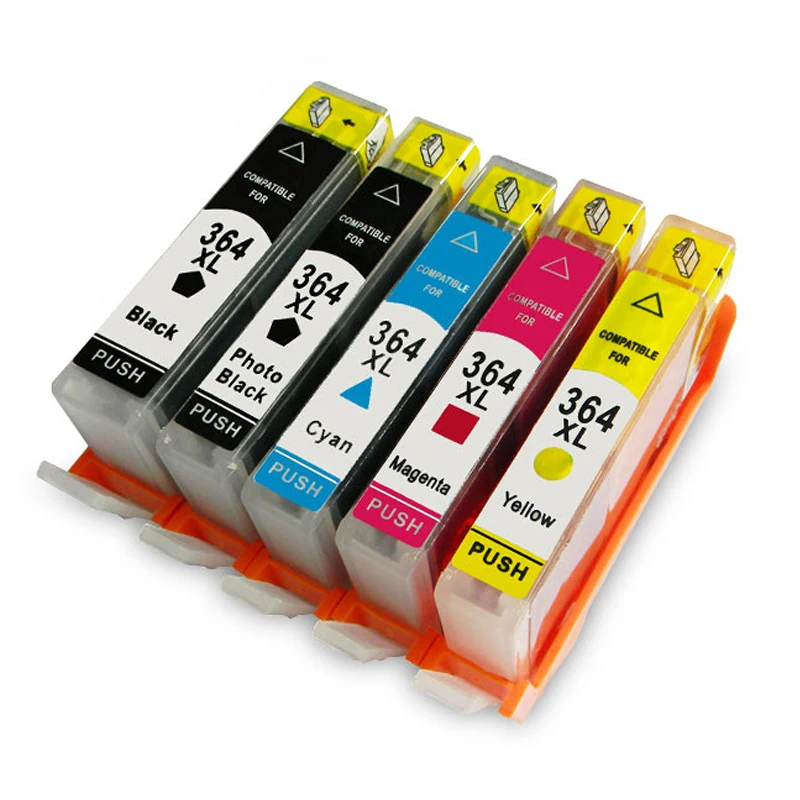 5 совместимых чернильных картриджей для HP364 XL 5510 5520 6510 7520 B010a B010b B109a B109n B110 B209a