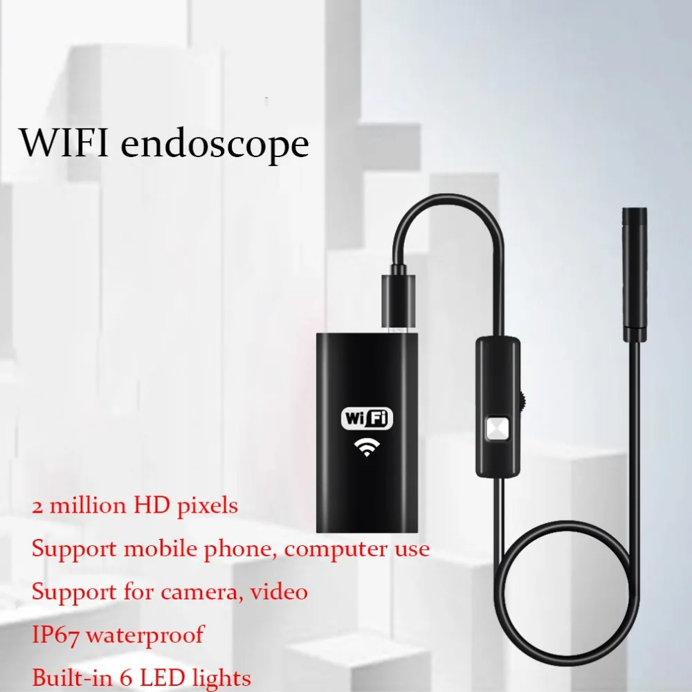 Smartphone WIFI Endoscope for apple iphone Android ios windws Wireless Borescope Camera Soft Wire IP67 Waterproof HD lens | Мобильные