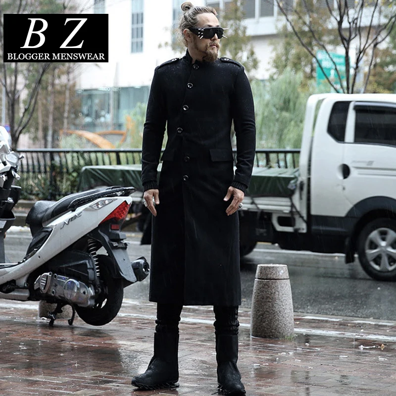2017 Мужская одежда шерстяное пальто длинный дизайн утепленная однобортная