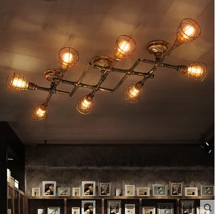 Скандинавский потолочный светильник в стиле лофт индастриал ретро винтажный для