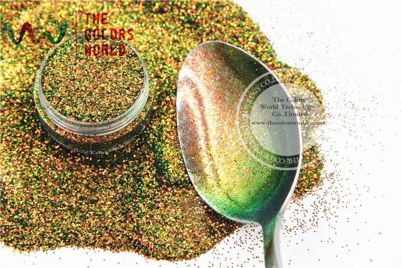 TCR404 Хамелеон блестящий красный золотой с зеленым блеском шестиугольной формы 0 4