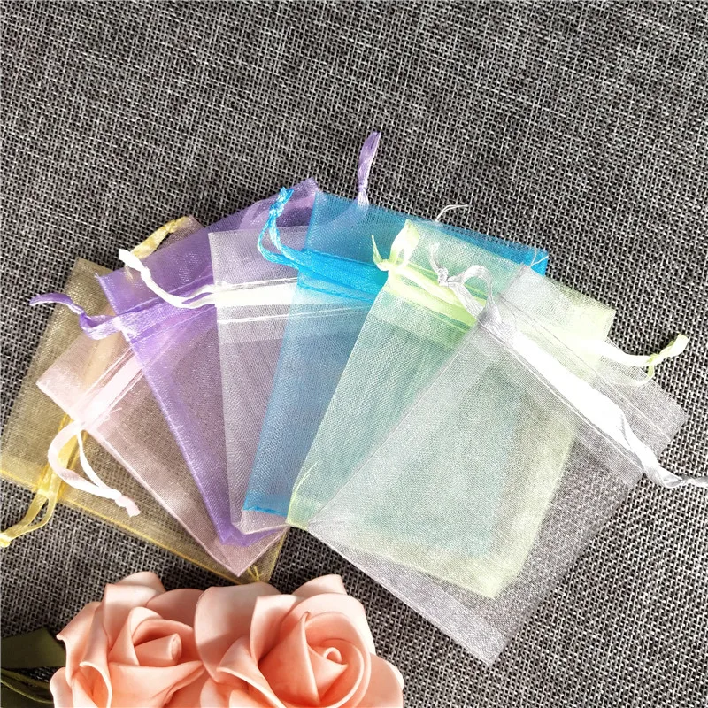 50 шт. сумки из органзы ювелирные украшения для свадебной вечеринки Подарочные