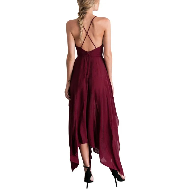 Женское длинное платье для свиданий летнее повседневное пляжное без рукавов с