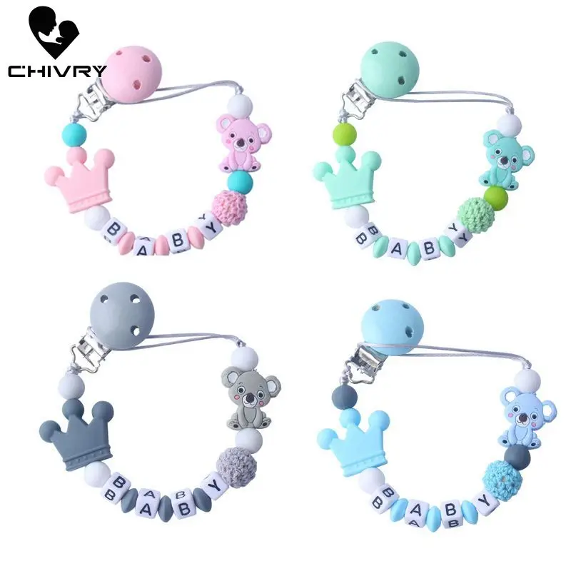 Chivry Cute Koala Пищевая силиконовая прищепка для соски держатель цепи соска для младенца соска жевательная игрушка фиксаторы