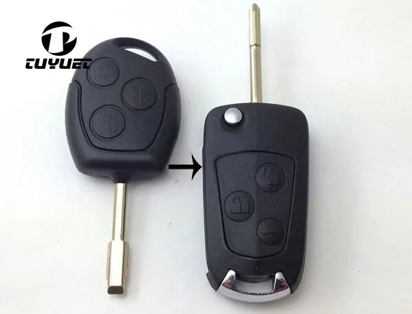 

3 Buttons Modified Folding Flip Remote Key Shell For Ford Mondeo FOB Case With Logo
