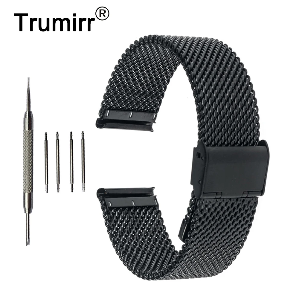 Ремешок для часов из нержавеющей стали 22 мм Moto 360 2nd Gen 46 Samsung Galaxy Gear 2 R381 R382 R380|watch