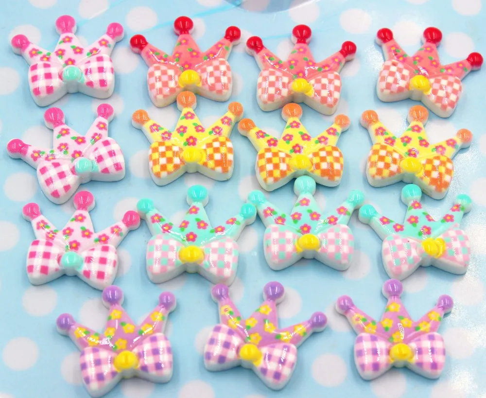 

10pcs/lot flat back resin crown DIY resin cabochons accessories about25mm