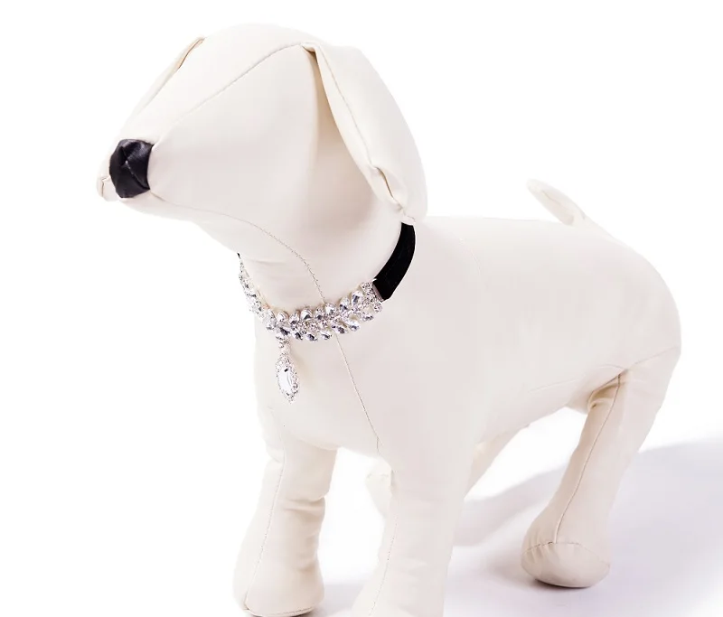 Роскошный мягкий бархатный ошейник со стразами для собак маленьких ошейники