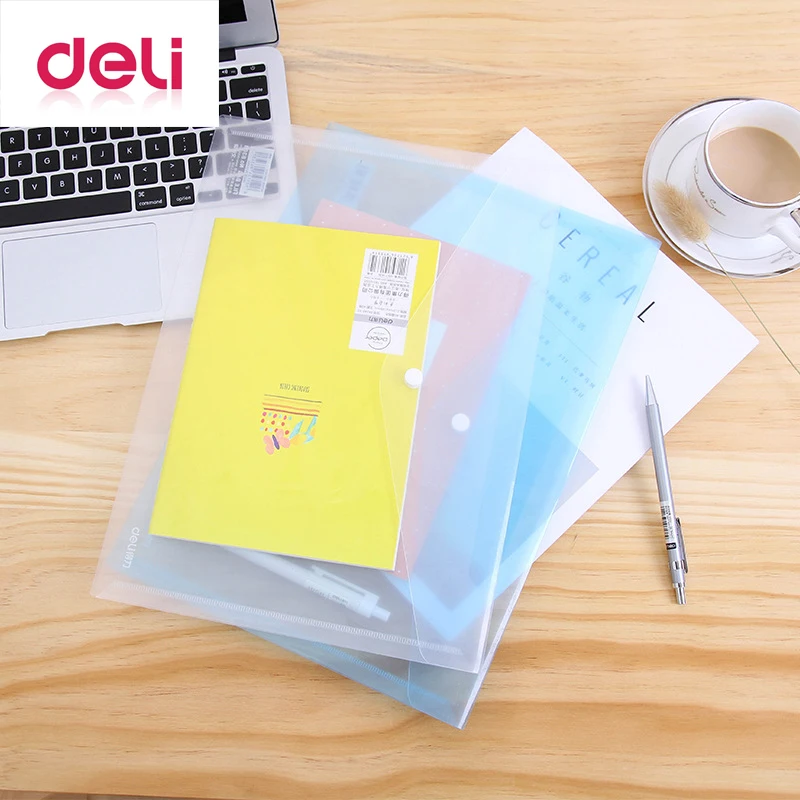 Deli 6 10 шт./компл. прозрачный А4 пластик защелкивающийся портфель Офисная