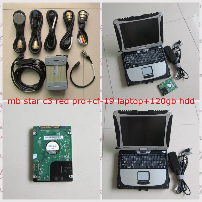 Полный комплект для диагностики ноутбука red pro mb star c3 мультиплексор грузовиков и