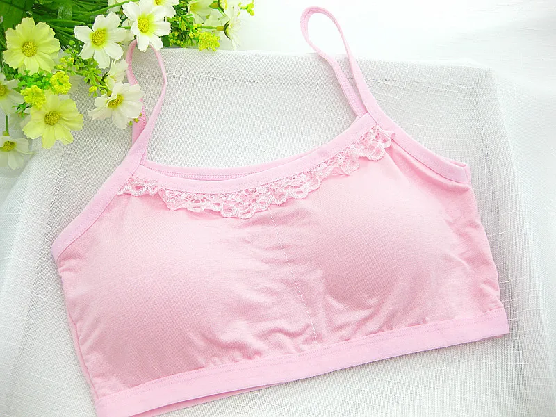 Teens Cotton Lace Puberty Girls Bra Sports Underwear for Teenager White Print Girl Training Children Kids Clothing | Детская одежда и