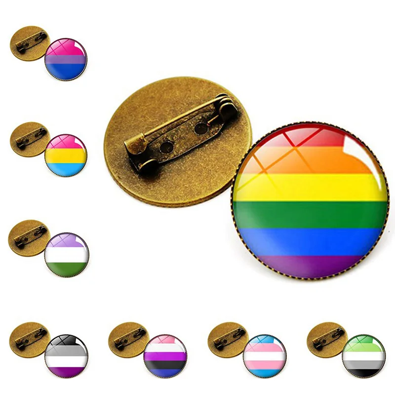 Женская Винтажная брошь-значок с радужным флагом | Украшения и аксессуары