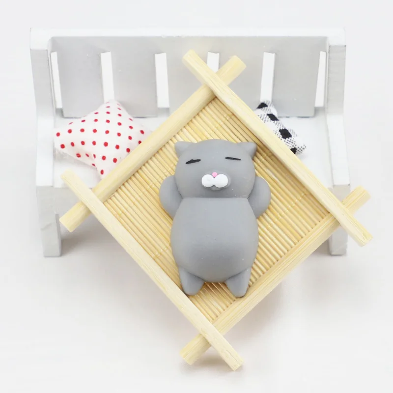 DIY одиночный мини меняющий цвет мягкий милый кот антистрессовый шар сжимающий Моти поднимающийся абрект мягкий липкий снятие стресса Забавный подарок - Цвет: gray cat