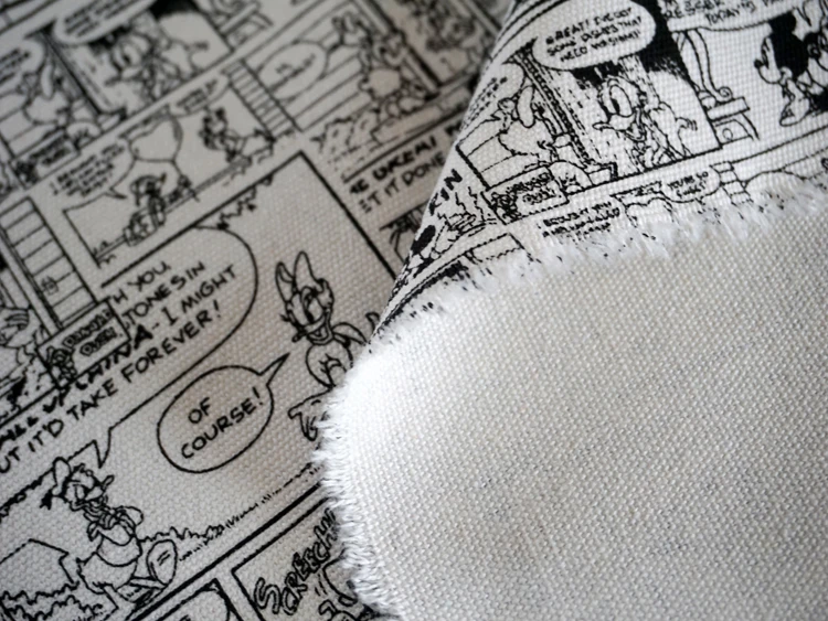 Винтажная черно-белая ткань с рисунком Микки и Минни Дейзи Дональд Дак холст для