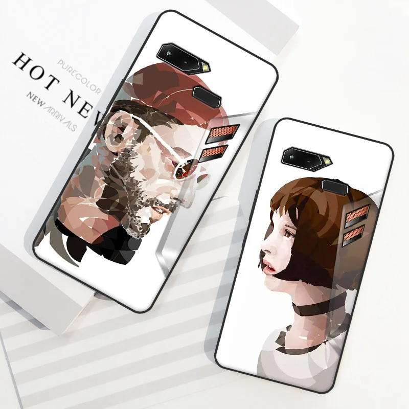 Для ASUS ПОГ игры Чехол для телефона PureColor пары Стиль роспись Мягкий чехол из ТПУ |