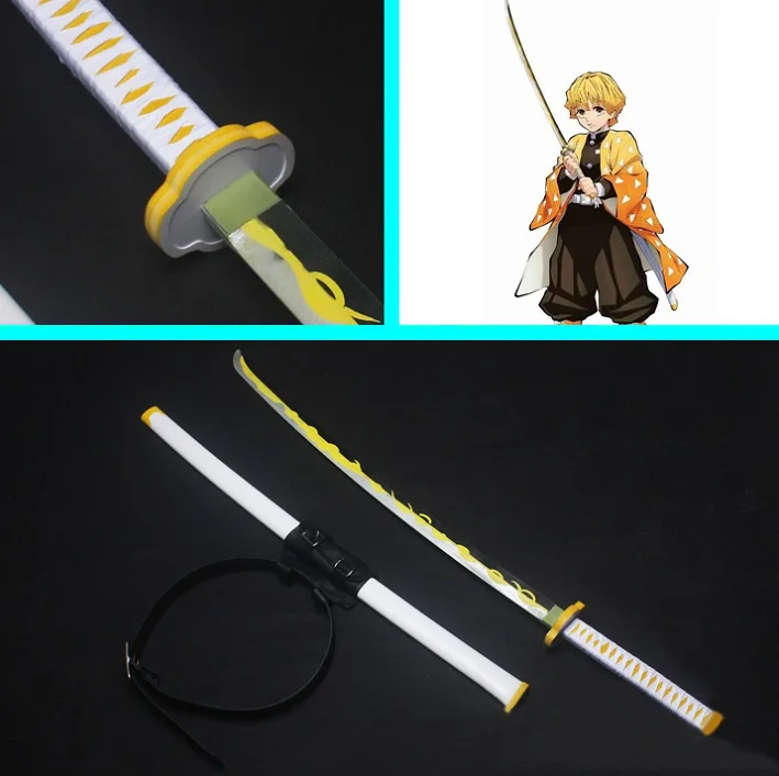Kimetsu no Yaiba Zenitsu Agatsuma Nichirin Blade Косплей Реплика меч Prop|Страшные костюмы| |
