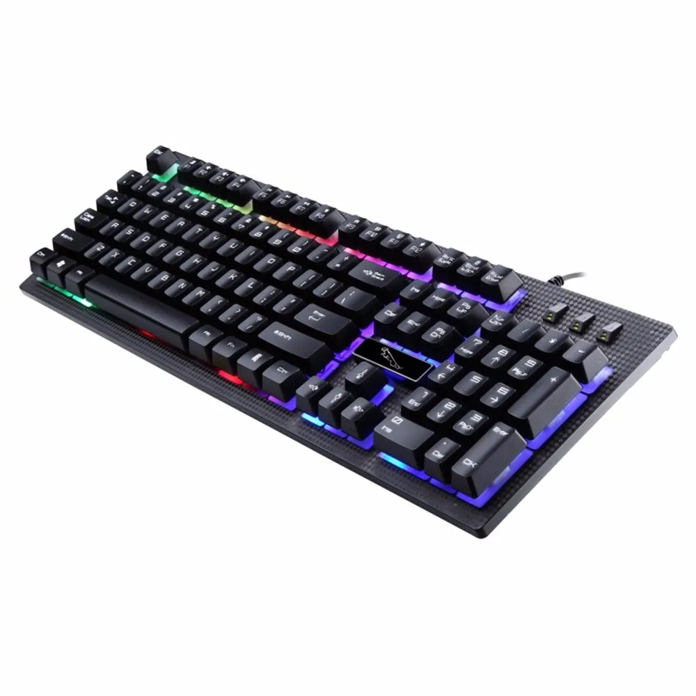 USB Проводная Механическая клавиатура с led RGB цветной светильник с подсветкой, Игровая клавиатура, водонепроницаемая для ПК, компьютера, геймера