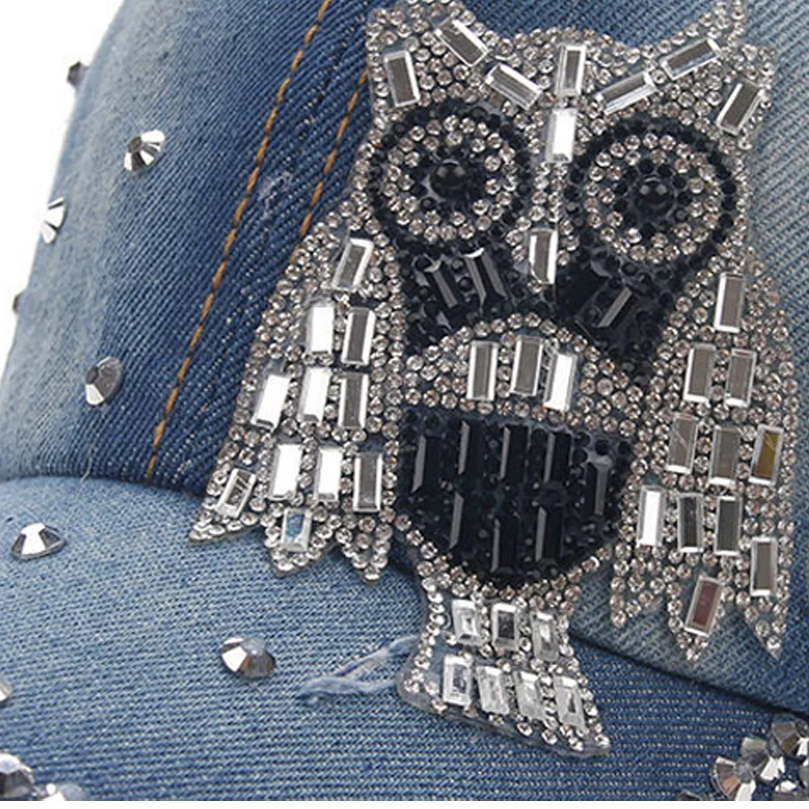 Новинка 2021 джинсовые бейсболки для девочек со стразами модные Универсальные