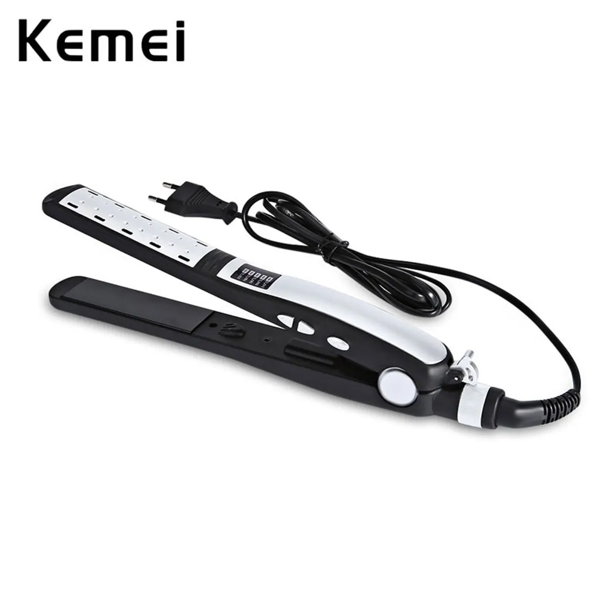 KEMEI мгновенный нагрев выпрямитель для волос светодио дный Температура Дисплей Профессиональный Мокрый Сухой Керамика Турмалин выпрямитель для волос
