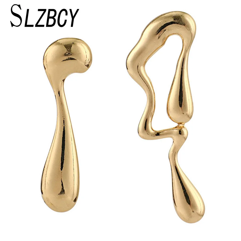Женские Длинные асимметричные серьги SLZBCY модные геометрические из сплава