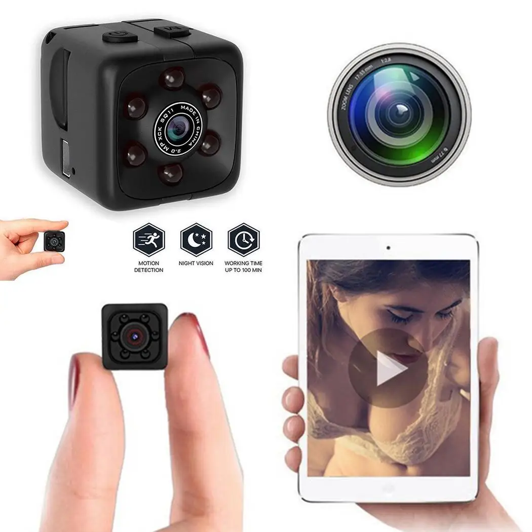 Мини-камера Micro HD камера в кости видео USB DVR Запись Спорт SQ11 HD фотография ночное видение JPG Спорт маленькая камера
