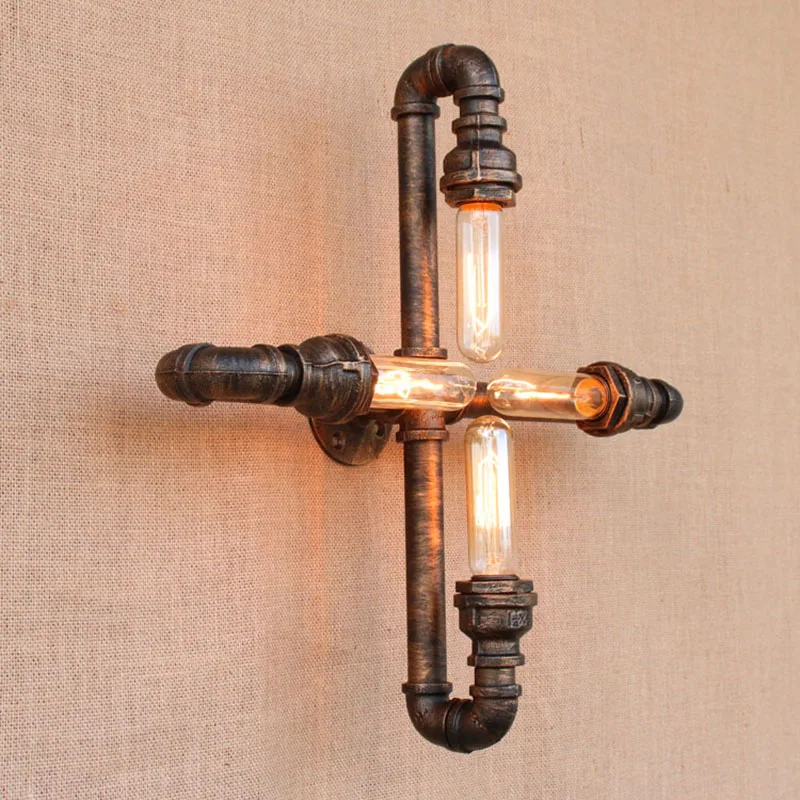 Винтажный Железный настенный светильник в стиле лофт с 4 лампочками Эдисона