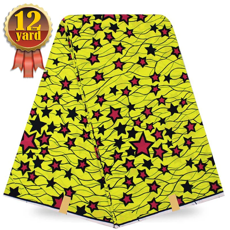 12yard/lot african wax fabric hollandaise print with pure star pattern 100%cotton nakara dress YBG- | Дом и сад