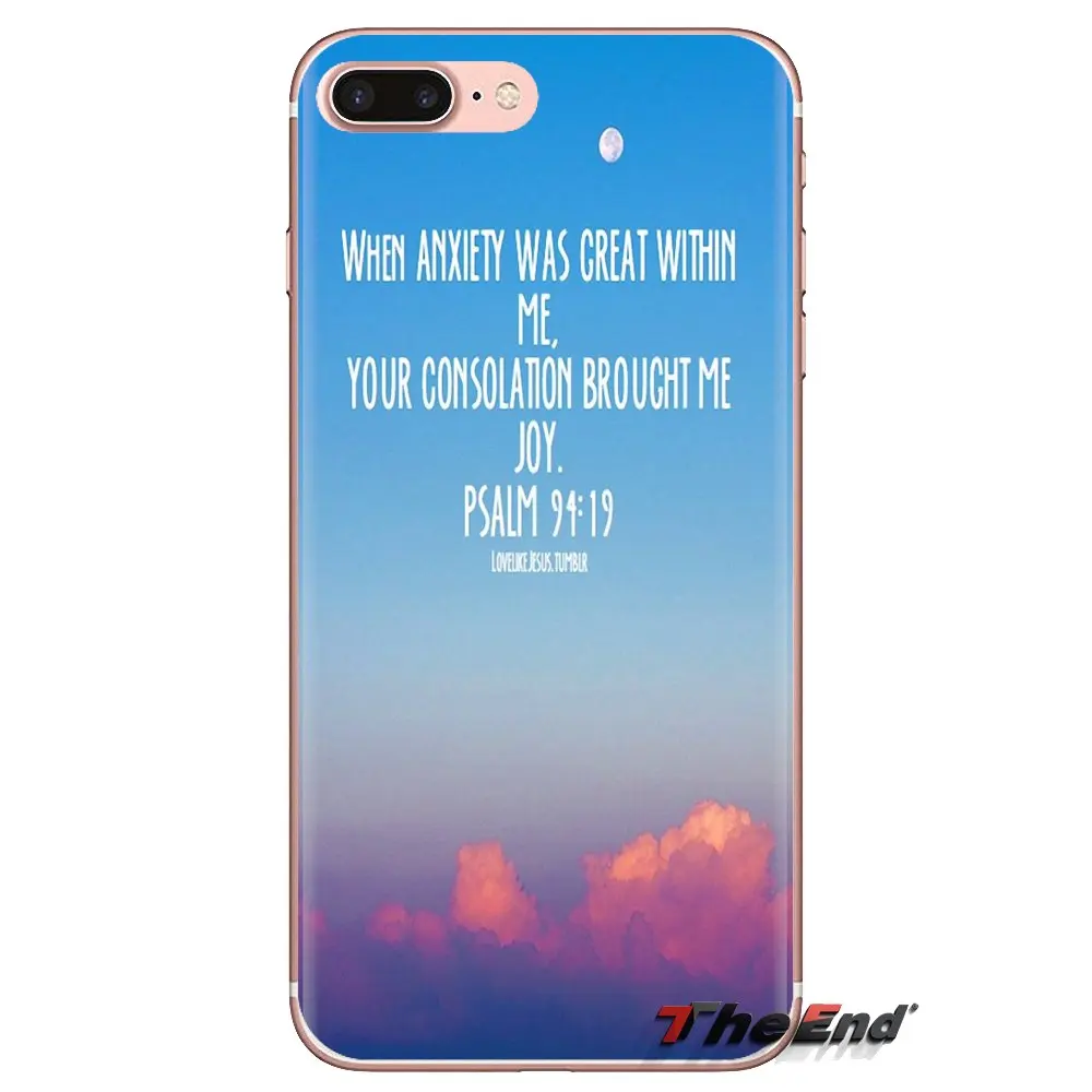 Silicone Phone Skin Case For Samsung Galaxy A3 A5 A7 A9 A8 Star A6 Plus 2018 2015 2016 2017 Psalms is a book of The Bible Quotes |