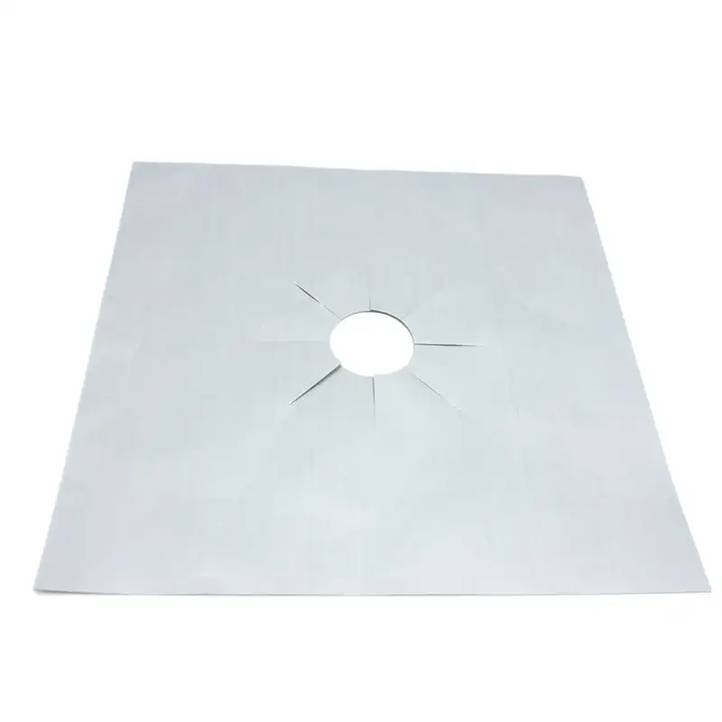 silver 1pc 2 шт кухонная газовая плита вкладыши для кухонной газовой плиты верхняя защита горелок чехол для микроволновой печи 27X27 см вкладыши для духовки газовая плита защитные листы - Цвет: silver 1pc
