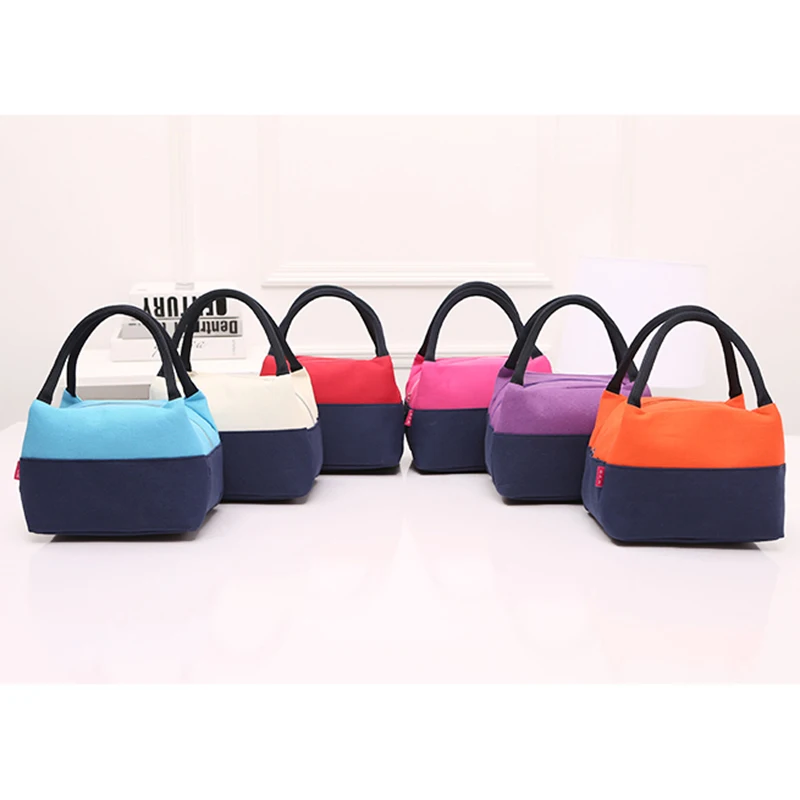 Холщовая Сумка для ланча модные портативные маленькие сумки ланч-бокса женщин