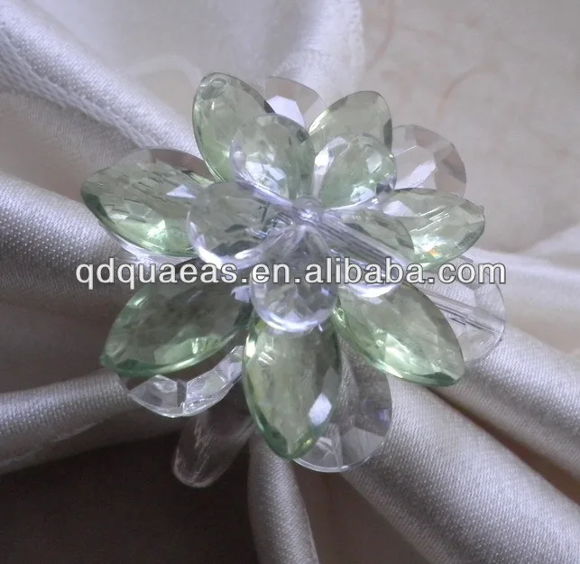 clear crystal napkin ring beaded wedding holder | Дом и сад
