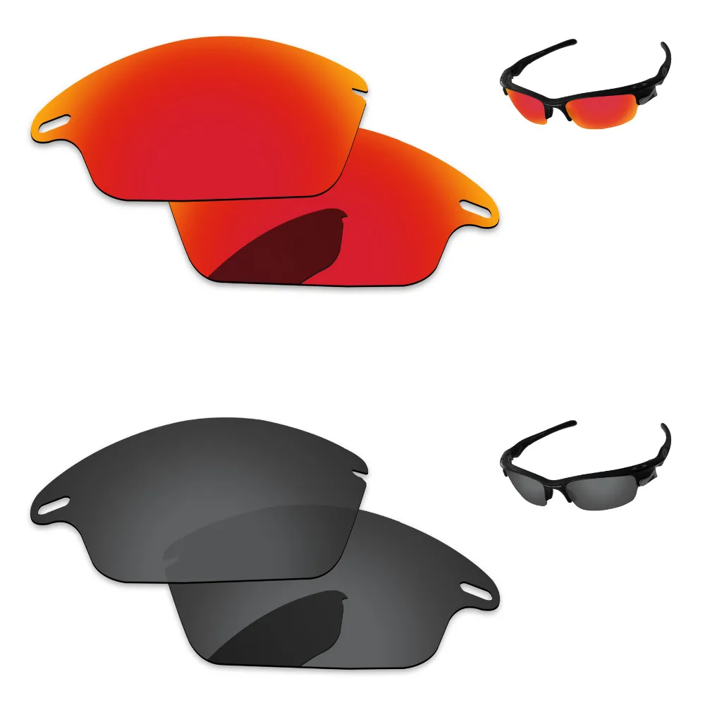 

Черный, серый и огненный красный 2 пары поляризованных сменных линз для быстрой солнечные очки к куртке оправа 100% UVA & UVB защита