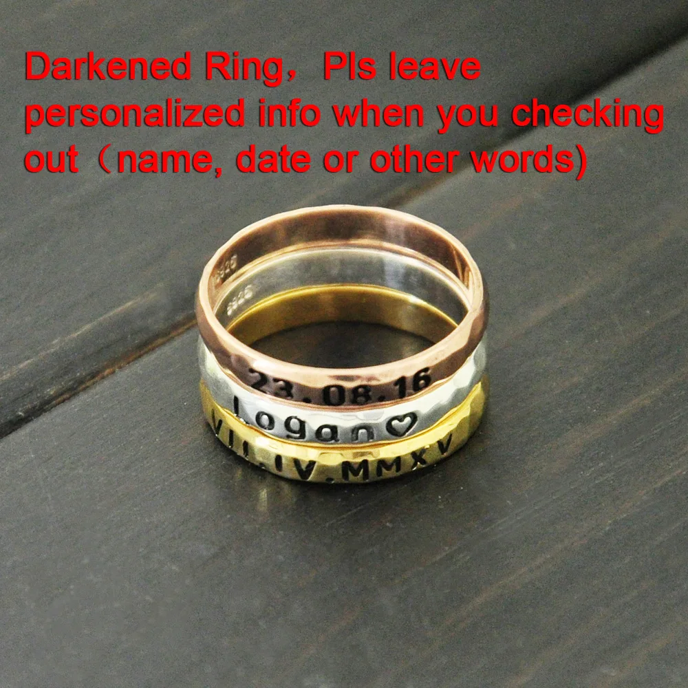 Персонализированные ручные штампованные кольца штабелируемые классическое