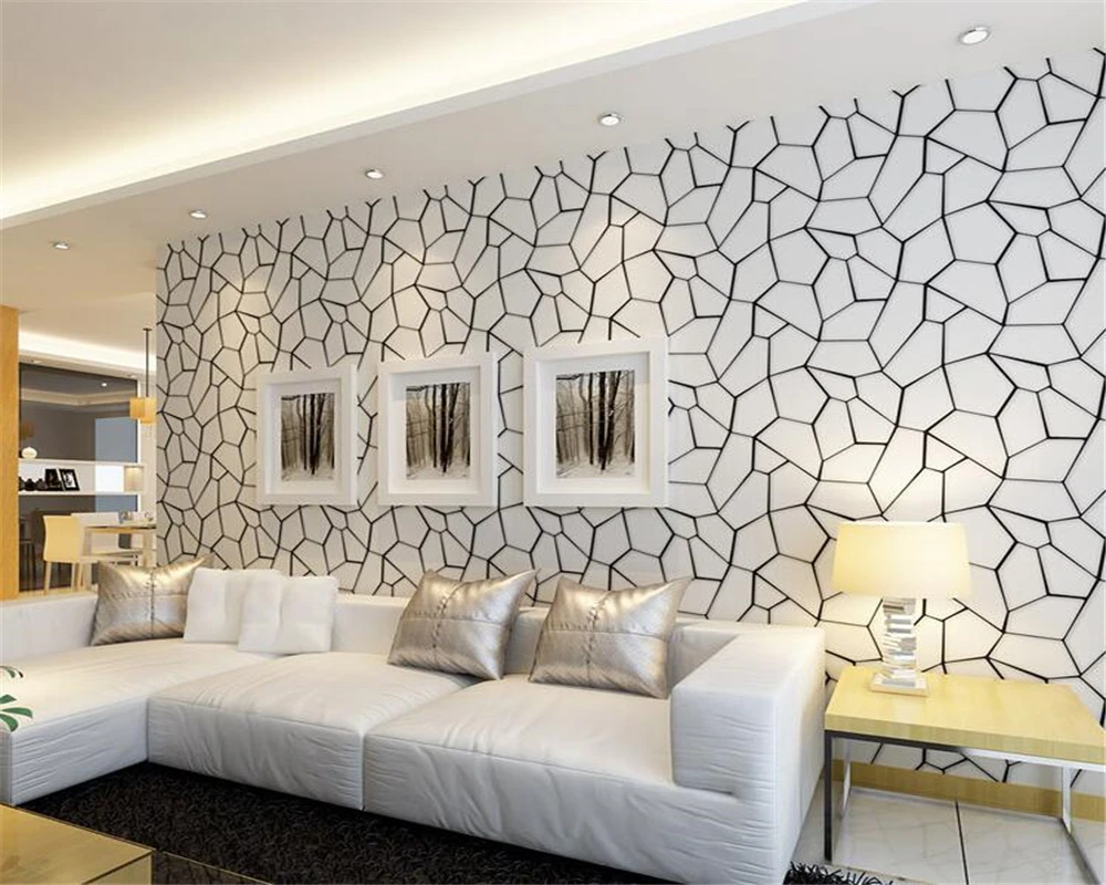 Beibehang Water cube non-woven wallpaper Living room bedroom modern minimalist TV background wall photos 3d | Обустройство дома