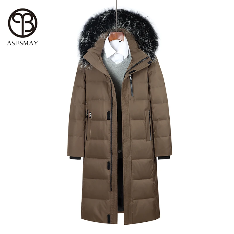 Asesmay 2017 брендовая одежда мужская пуховая куртка толстые зимняя X длинные Парки с