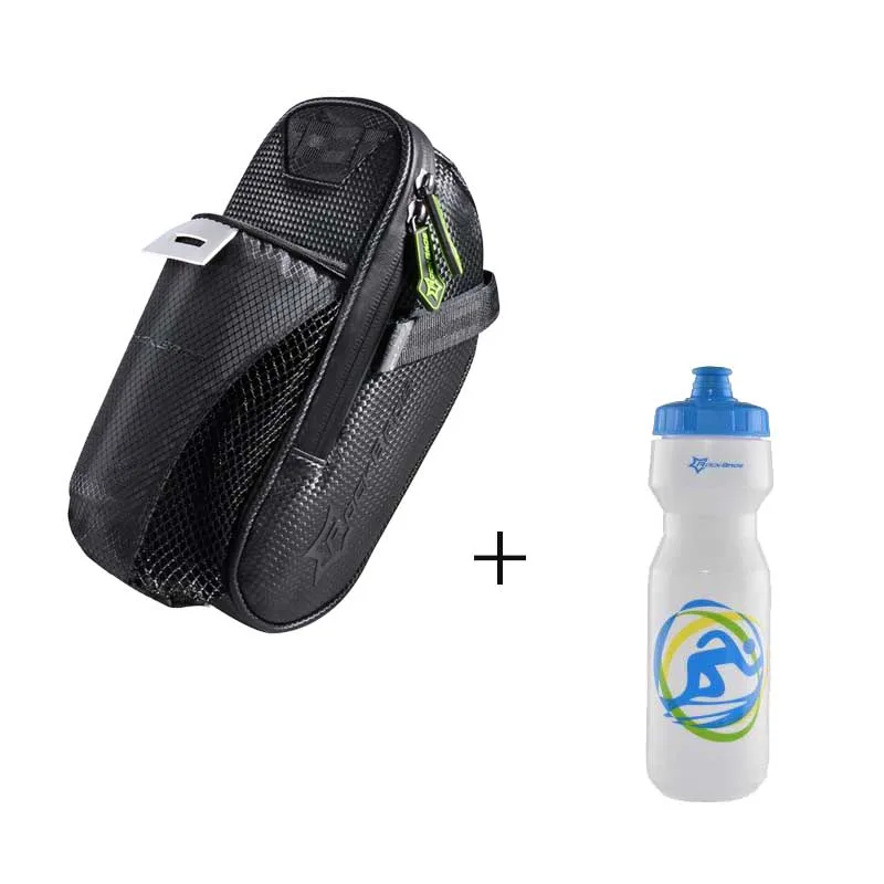 bottle and bag ROCKBROS непромокаемая нейлоновая велосипедная седельная Передняя сумка MTB велосипедная задняя Сумка На Открытом Воздухе велосипедная горная велосипедная задняя седельная сумка посылка - Цвет: bottle and bag