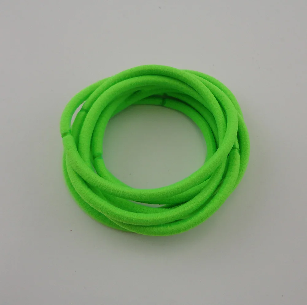 50 шт. 3 мм верхние эластичные неоново зеленые держатели для хвостика веревка с