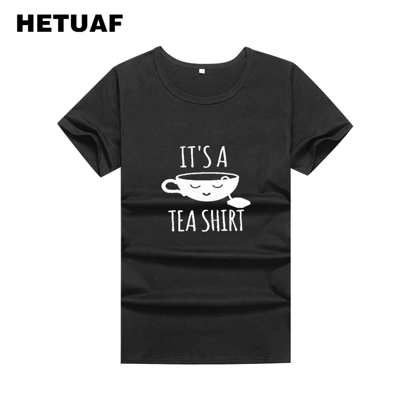 HETUAF это чай рубашка Забавные футболки с графикой Для женщин в Корейском стиле