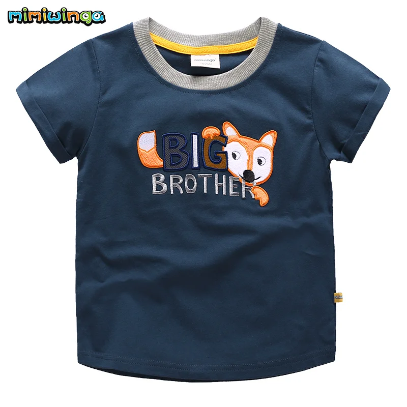 Mimiwinga 2019 Toddler Boys Suit Short Sleeve Cartoon Fox Printed Tshirt and Grey Pant Funny Cute 2 Pcs Clothing Set |