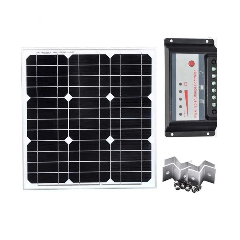 

Kit Panneau Solaire 40 w 18v 12 Volt Battery Solar Charge Controller 12v/24v 30A Waterproof Z Bracket Mount Solar Home Kit