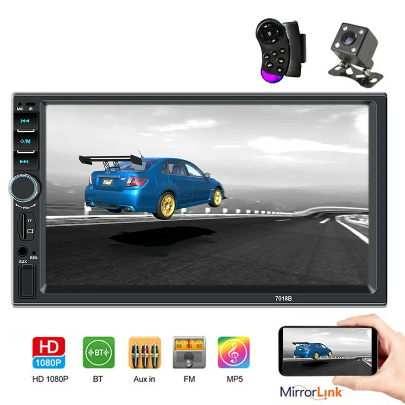 2 Дин Радио 7 &quotHD Touch Зеркало Ссылка Autoaudio мультимедийный плеер MP5 Авто Bluetooth