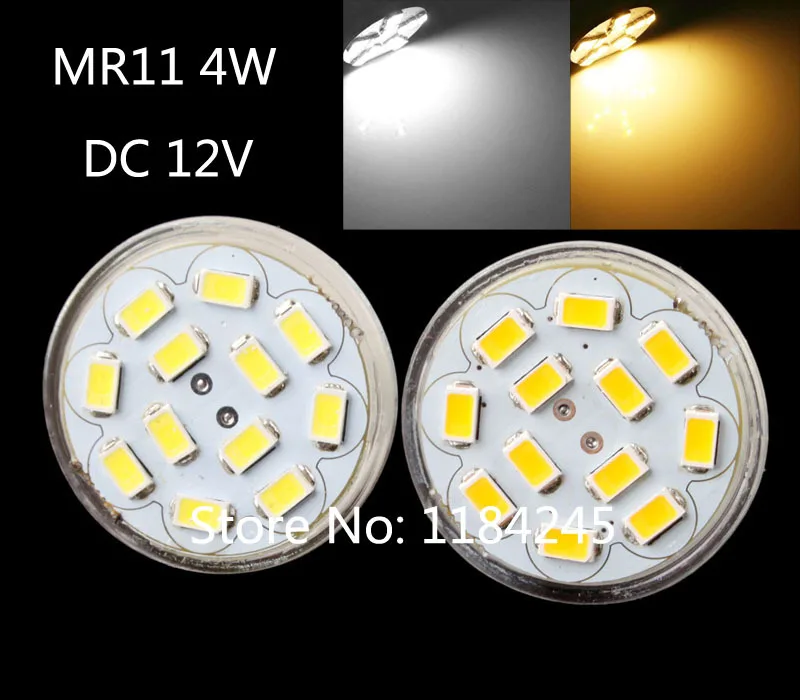 2 шт. GU4 MR11 4 Вт 400 люмен 12 светодиодов 5730 SMD светильник энергосберегающие
