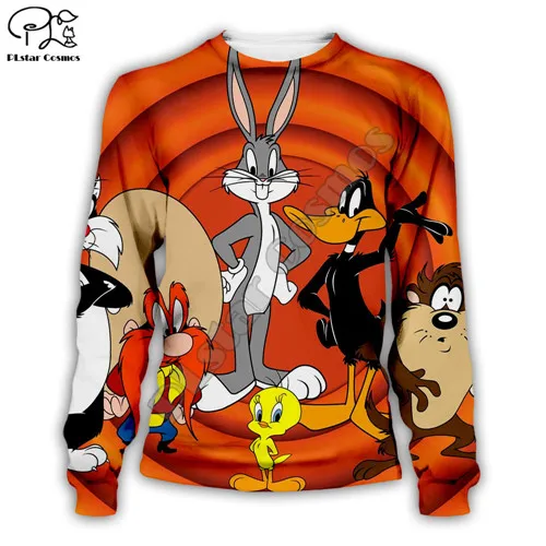 Мужские толстовки Looney tumes Bugs Bunny с 3d принтом; толстовка с капюшоном в стиле аниме на молнии; Повседневный пуловер унисекс; осенний спортивный костюм - Цвет: sweatshirt