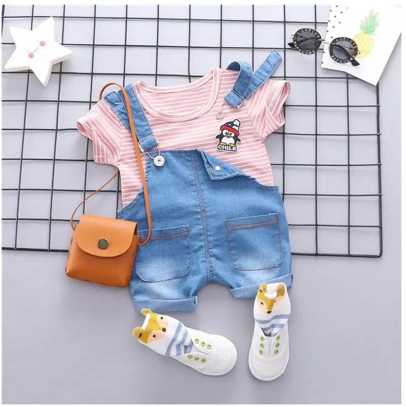 2019 Summer Baby Boys Girls Clothing Sets Infant Toddler Clothes Suits Penguin T Shirt Shorts Kids Children Costume Suit |