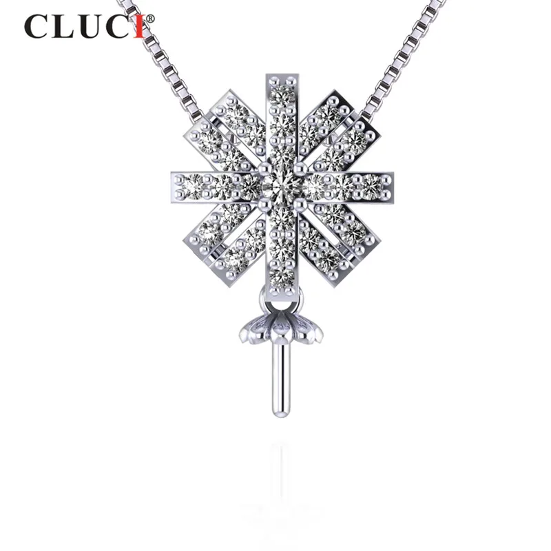 Кулон CLUCI из серебра 925 пробы с цирконом для ожерелья жемчугом кулон женщин